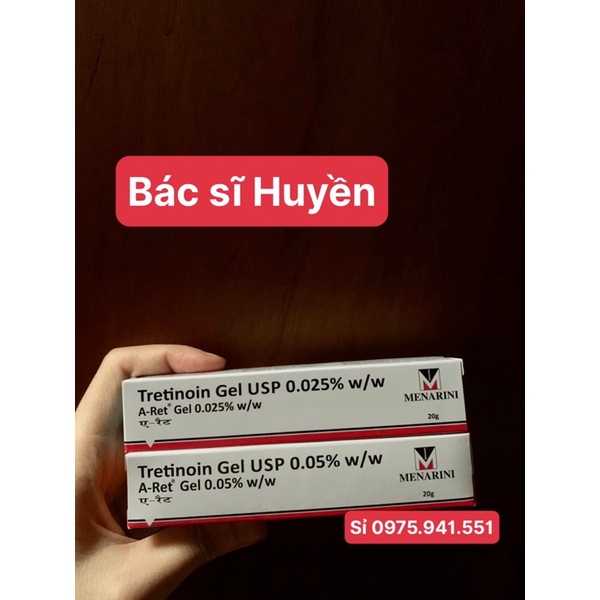 Tretinoin Aret gel 0.05% - 0.025% (20g)(tre Ấn Độ chính hãng)