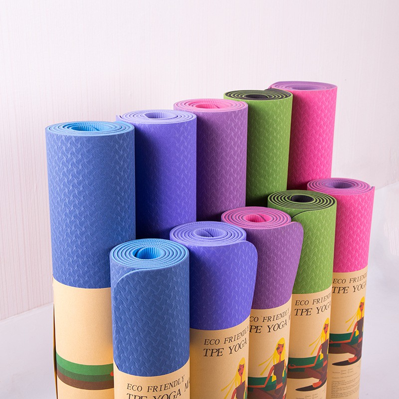 Thảm tập yoga định tuyến, Thảm tập gym 2 lớp TPE chống trơn trượt cao cấp JUSTFIT STORE