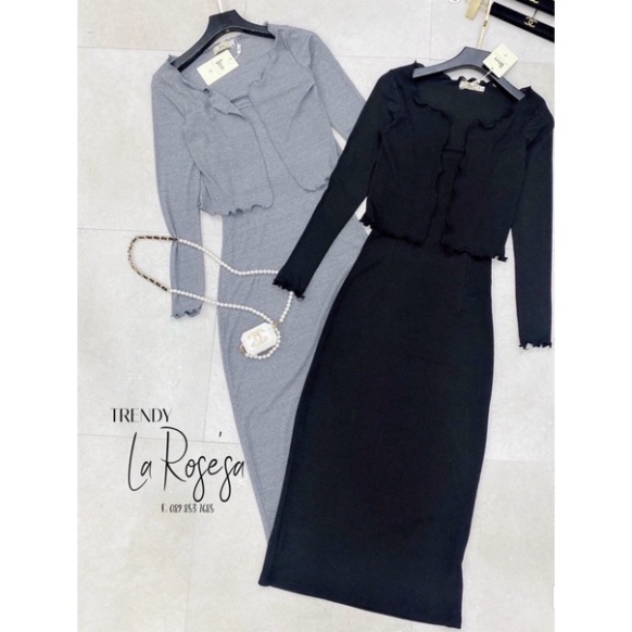 🎀 SET ĐẦM BODY 2 DÂY KÈM ÁO KHOÁC CARDIGAN ✨ - Hàng nhập khẩu