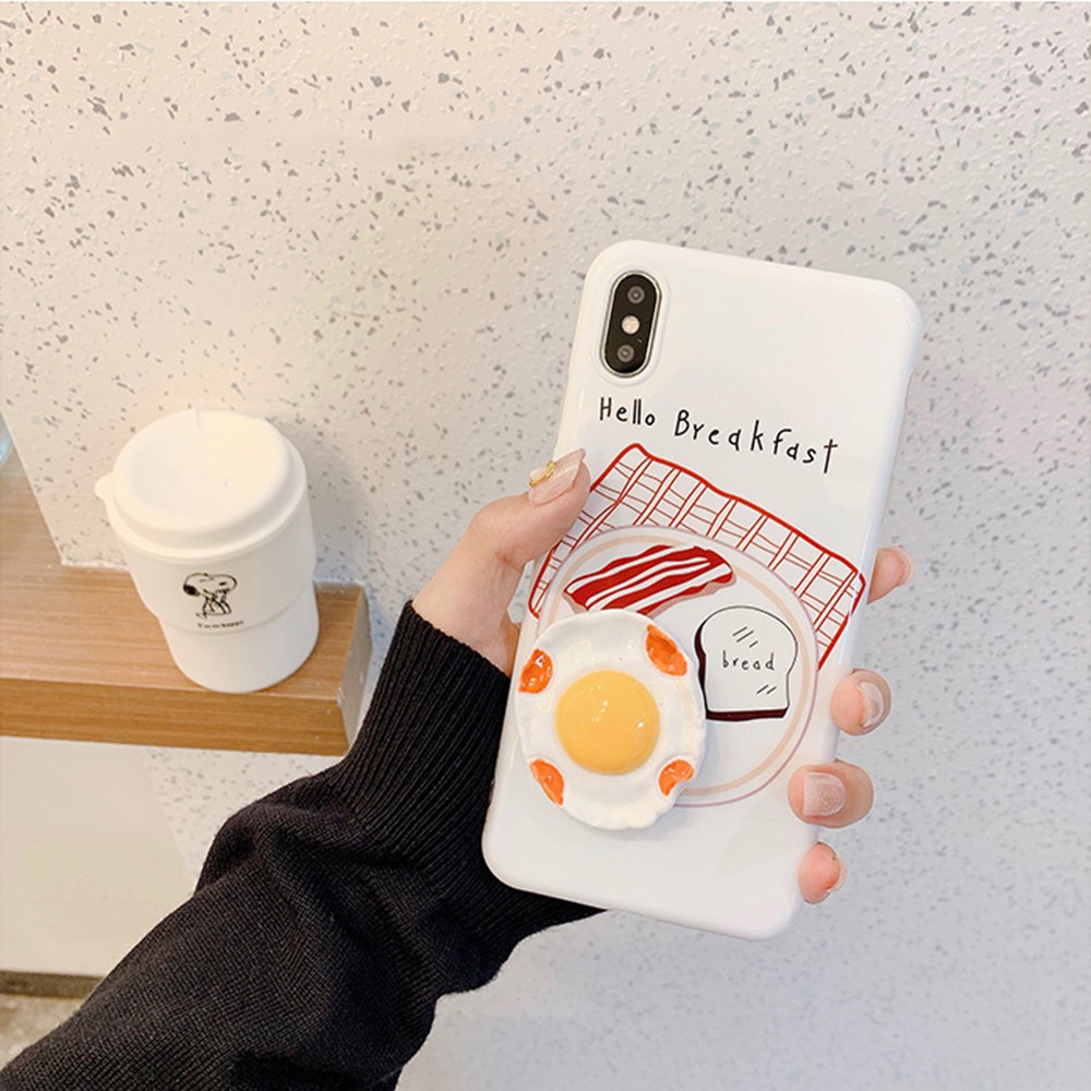 Ốp điện thoại nhựa in hình pizza/ quả trứng 3D lạ mắt cho điện thoạiiPhone XSMAX/XR/ X/8+/8/7+/7/6/6+/6S | BigBuy360 - bigbuy360.vn