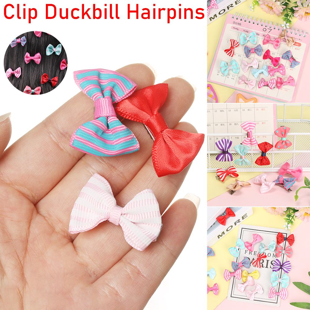 Set 20 Kẹp Tóc Hình Nơ Nhiều Màu Sắc Cho Bé Gái