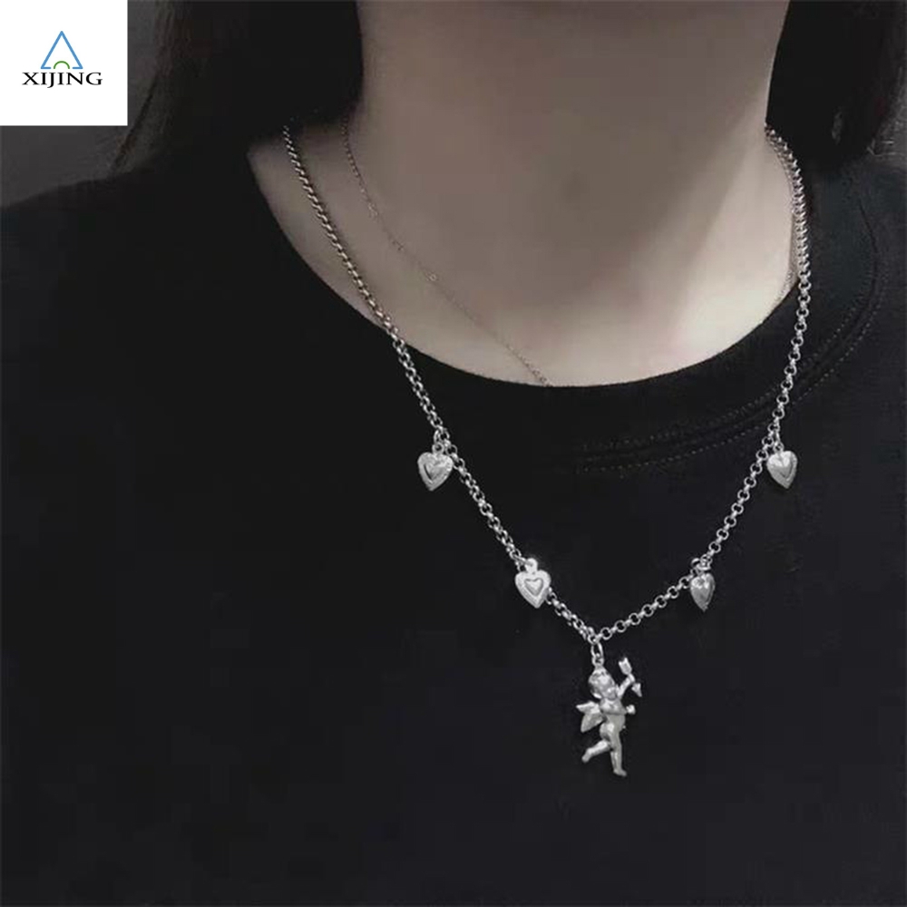 Vòng Cổ Choker Mặt Hình Thần Tình Yêu Cupid Phong Cách Cổ Điển