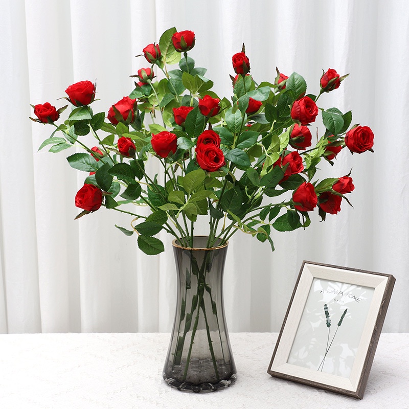 Lọ hoa thủy tinh viền vàng gudecor, bình hoa decor phòng ngủ và trang trí phòng khách cao cấp