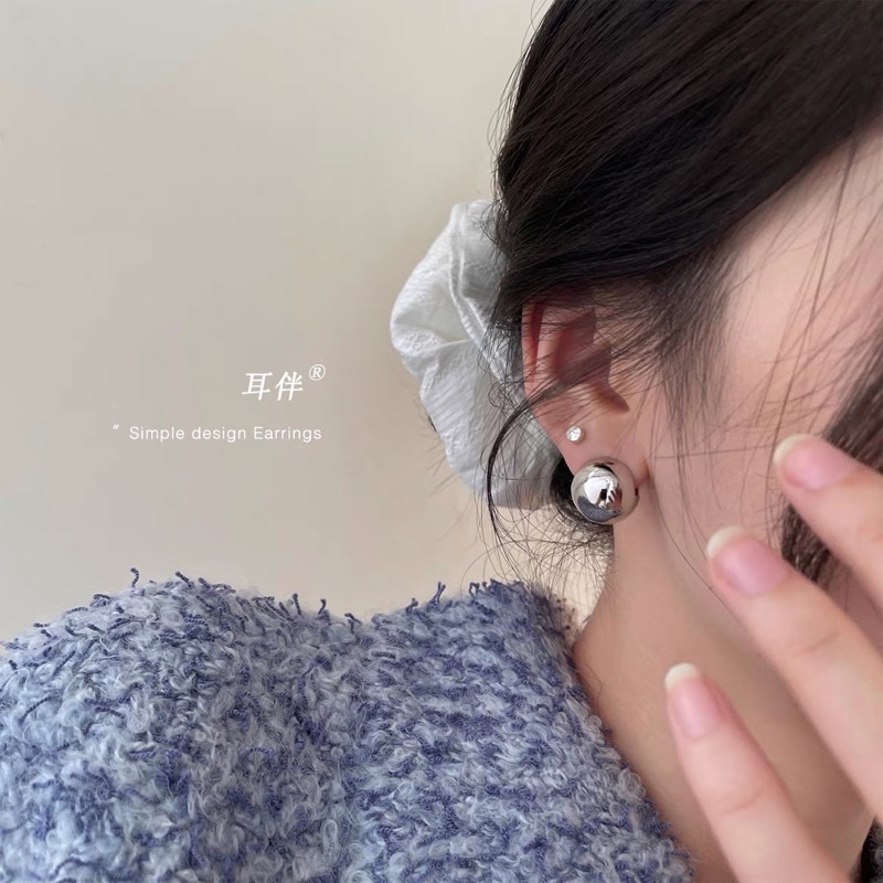 Bông tai xi mạ tròn sao xinh xắn