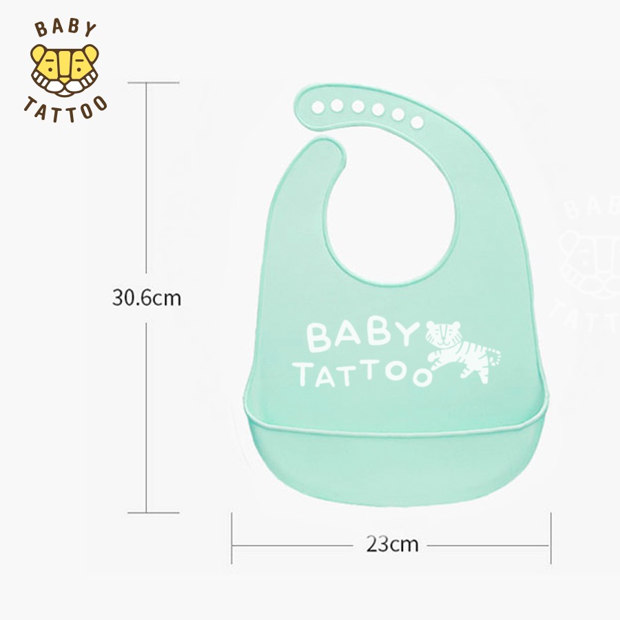 BABY TATTOO Yếm Ăn Dặm Cho Bé Chất liệu Cao Su Mềm Mại Cao Cấp Có Máng Hứng