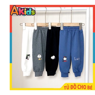 Quần Nỉ Họa Tiết Hoạt Hình Thu Đông Cho Bé Trai và Bé Gái size 8-20kg