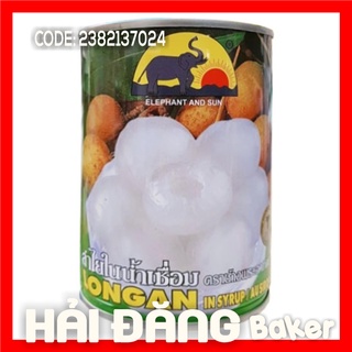 Nhãn ngâm nước đường elephant and sun thái lan - lon 565gr