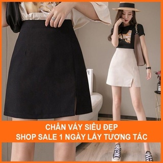 Chân váy ngắn chữ a xẻ tà, váy chữ a ngắn công sở xẻ tà trước .