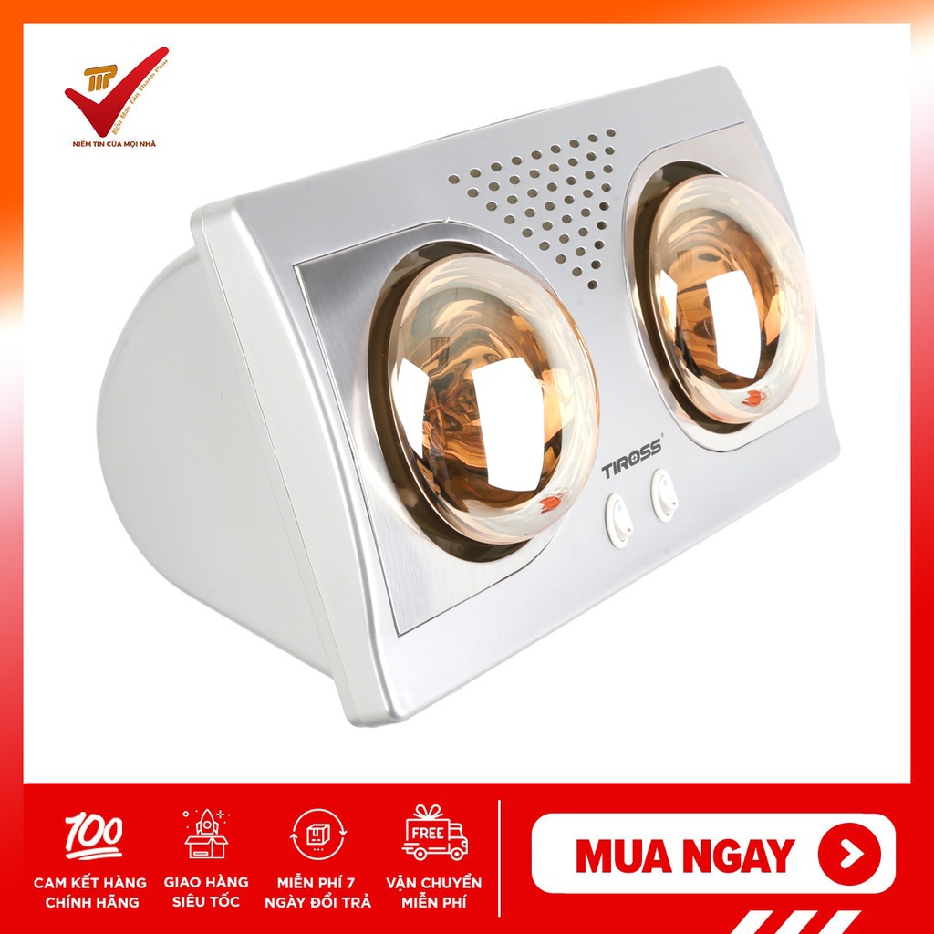 Đèn sưởi nhà tắm hai bóng Tiross 550W TS9291 - Hàng chính hãng