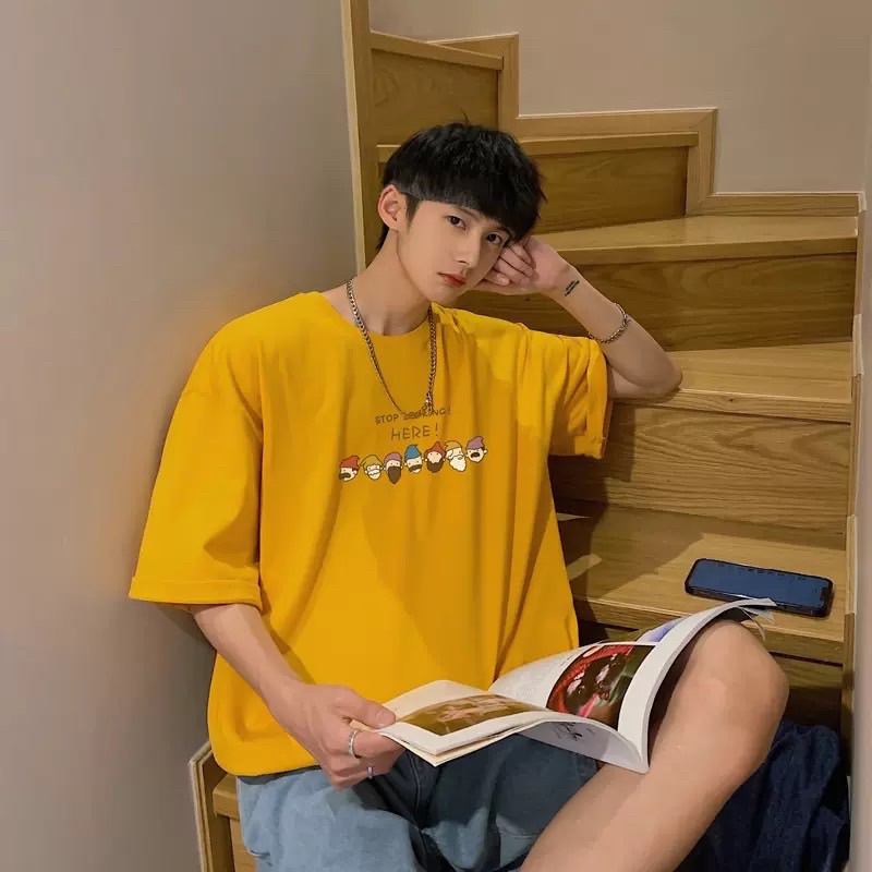 Áo thun phông PINK tay lỡ form rộng 7 CHÚ LÙN Unisex