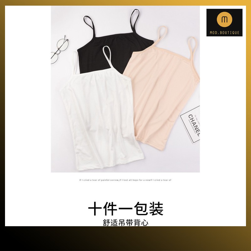 [Hàng Sẵn - FREE ship] Áo 2 Dây Thời Trang Chất Cotton Mềm Mịn Co Giãn 3 Màu Đen, Trắng, Hồng A2 | BigBuy360 - bigbuy360.vn