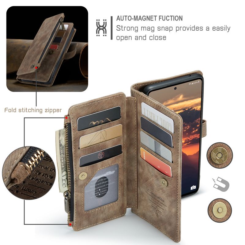 Ốp Điện Thoại Ví Da Có Khóa Kéo Cho Samsung Galaxy S22 Ultra S22 Plus S22 S21 FE S20 FE S21 S20 Ultra S21 S20 Plus Samsung Z Fold3 5G