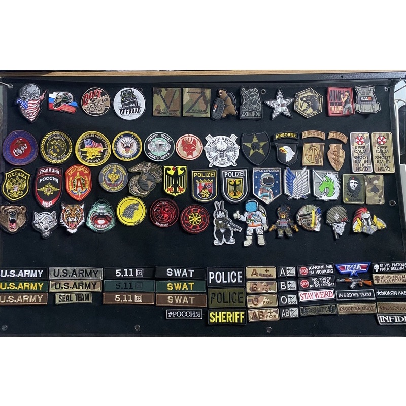 Logo vải thêu, tem chữ patch velcro dán kiểu hook loop hoặc may trang trí đồ lính Mỹ