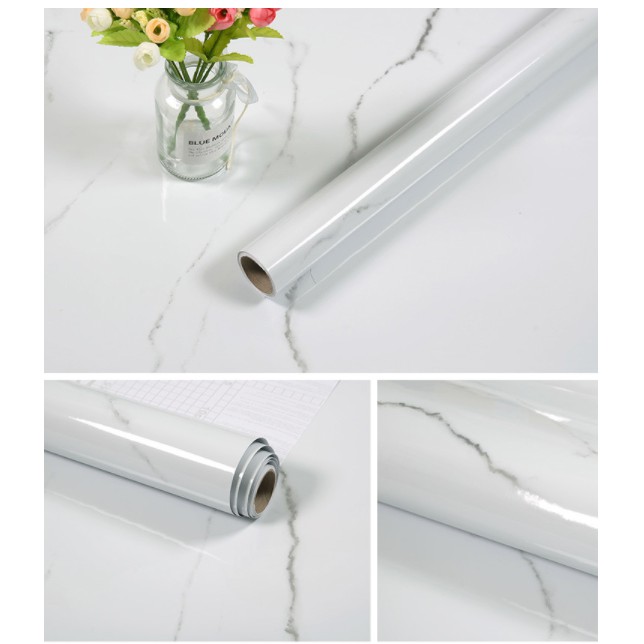 Decal dán tường hình vân đá cẩm thạch giả không thấm nước, dán bếp- tường....có keo sẵn, kích thước rộng 0.6mx dài 5m
