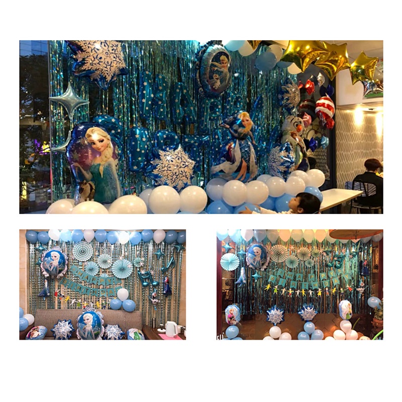Set 69 phụ kiện trang trí tiệc chủ đề Disney Frozen xinh xắn dễ thương