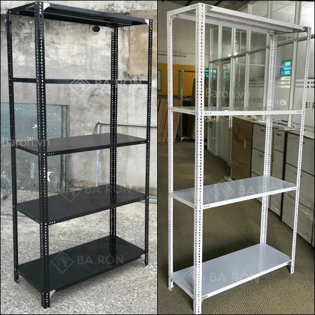 Kệ sắt v lỗ, rộng 40cm dài 100cm gồm màu trắng, màu đen