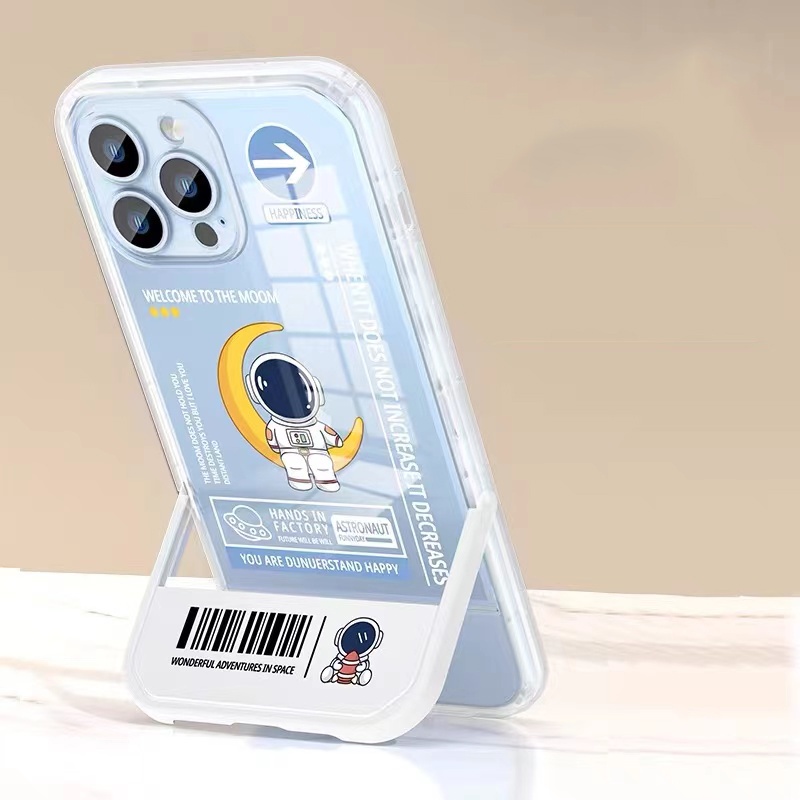 Ốp Điện Thoại Silicon TPU Mềm Trong Suốt Có Giá Đỡ Dễ Thương Cho iPhone 13 12 11 Pro X XR XS Max SE 2020 6 6S 7 8 Plus