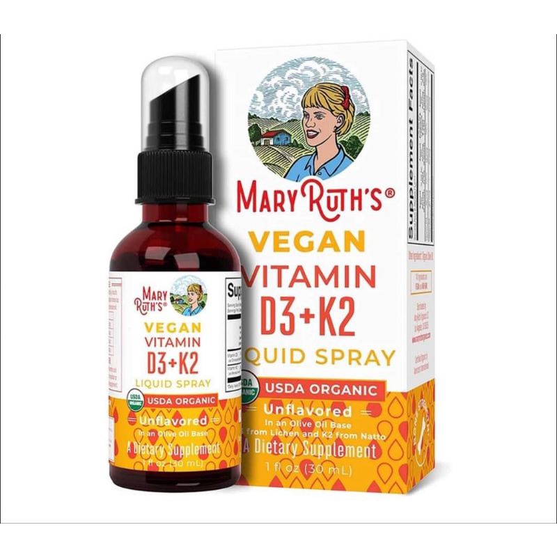 XỊT VITAMIN D3 K2 ORGANIC MARY RUTH'S CHO BÉ TỪ  6 THÁNG