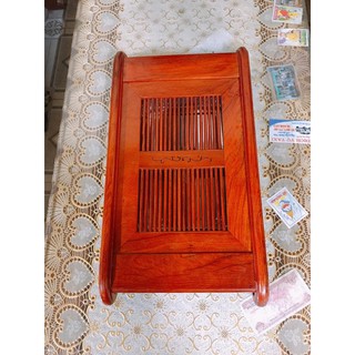 [ Tặng Khay INOX ] Khay Trà Nan Gỗ Hương Cao Cấp