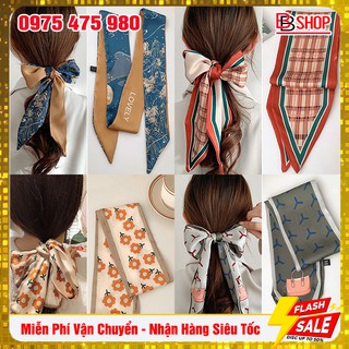 Khăn lụa dáng dài size 100x8cm cột tóc quấn túi xách thời trang đa năng hàn quốc