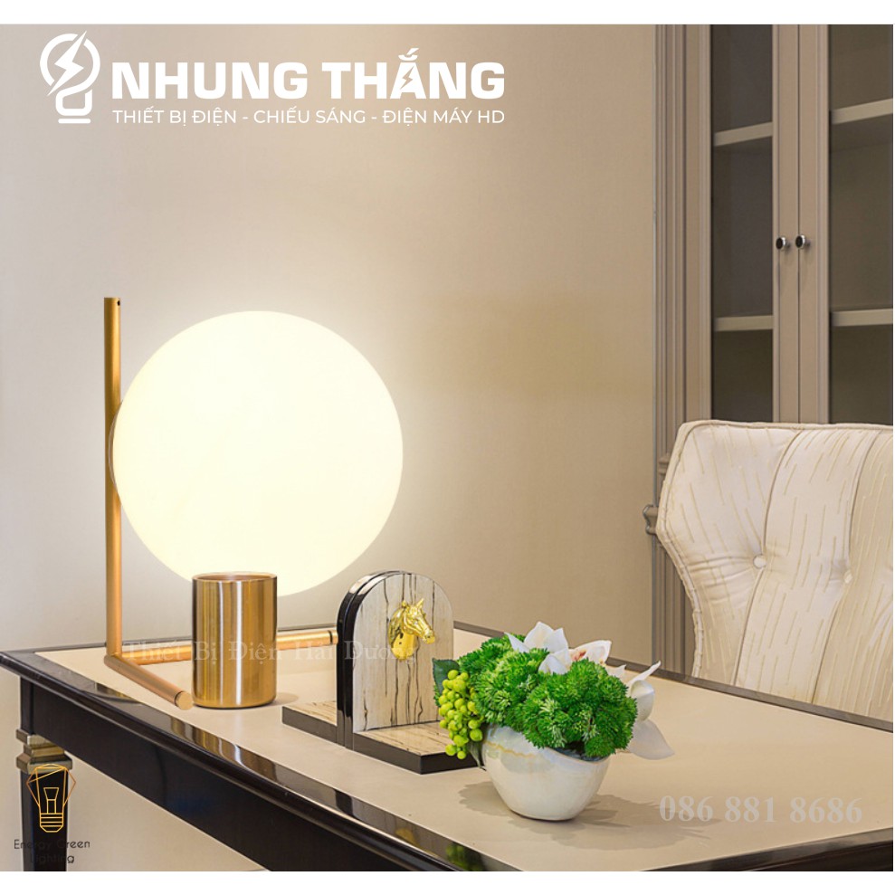 Đèn Để Bàn Trang Trí Hình Mặt Trăng 8010-1 - Kiểu Dáng Sang Trọng - Đã Bao Gồm Bóng Led - Bảo hành 12 Tháng