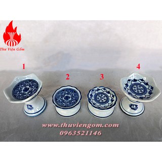 [Rẻ -Giá gốc] 4 loại chân nến màu lam - Chân nến Bát Tràng