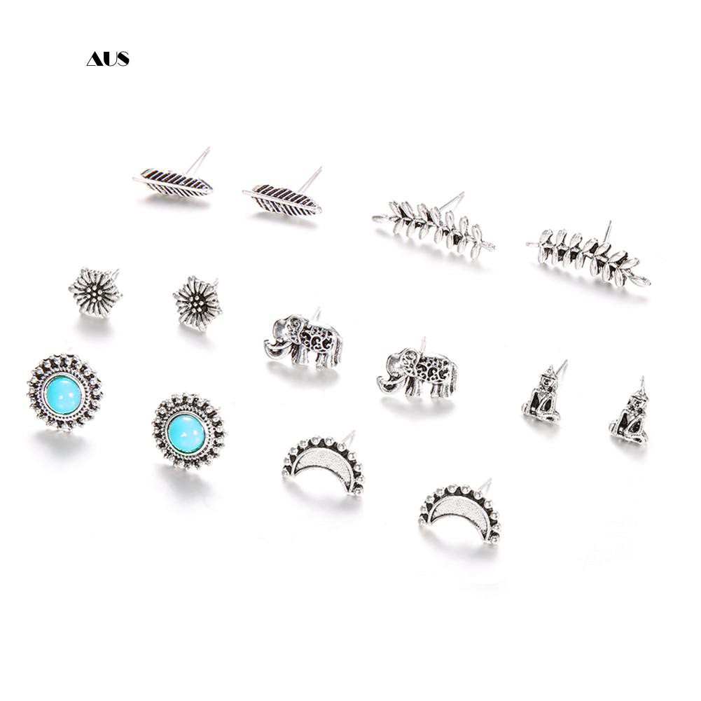 ♔Set 7 Đôi Khuyên Tai Phong Cách Boho Thời Trang Cho Nữ