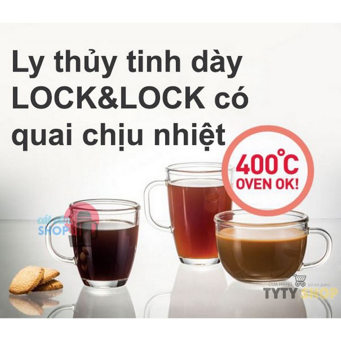 Ly thủy tinh dày Lock&Lock có quai chịu nhiệt Oven LLG021 LLG022