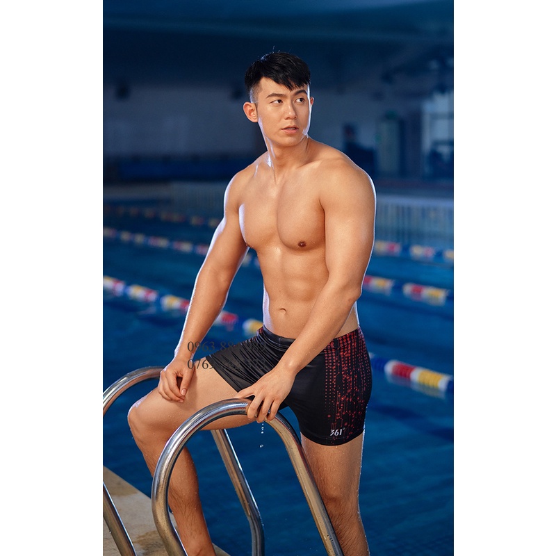 Quần bơi dáng ngắn QB.02 chất thun cao cấp phối màu chấm trên nền đen của thương hiệu thời trang thể thao nổi tiếng 361