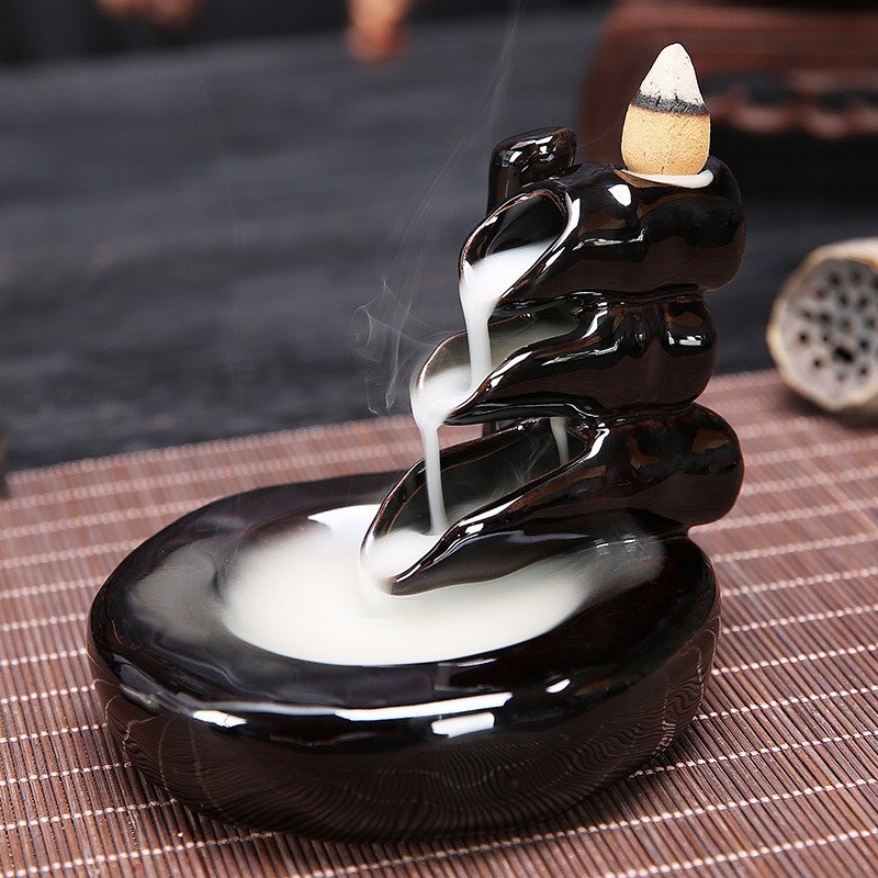 Thác khói trầm hương Tân Nguyên, tháp trầm hương, thác đốt trầm đẹp, nhiều mẫu, chất liệu gốm sứ cao cấp