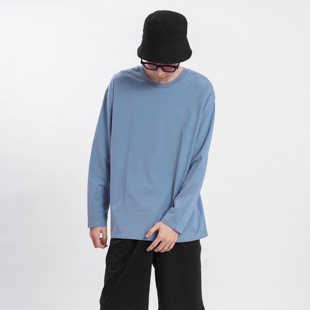 Áo thun DÀI TAY Unisex N7 Basic Tee phông trơn nam nữ lỡ oversize form rộng sweater ulzzang Hàn Quốc