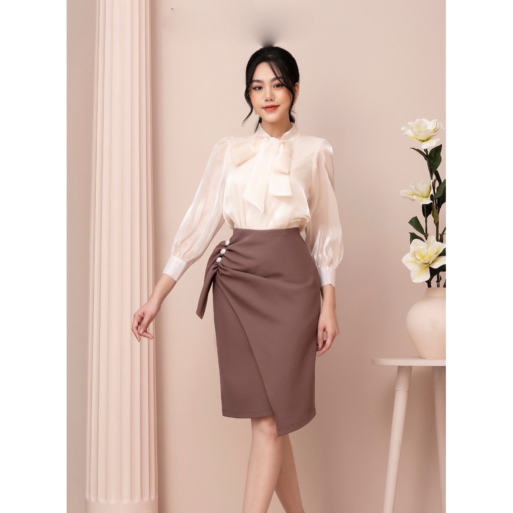 Chân váy bút chì vạt lệch ( giá sale) còn BE, NÂU | BigBuy360 - bigbuy360.vn