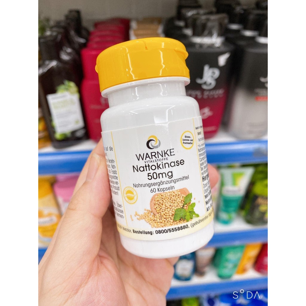 Viên uống chống đột quỵ WARNKE VITALSTOFFE Nattokinase 50 mg 60 viên
