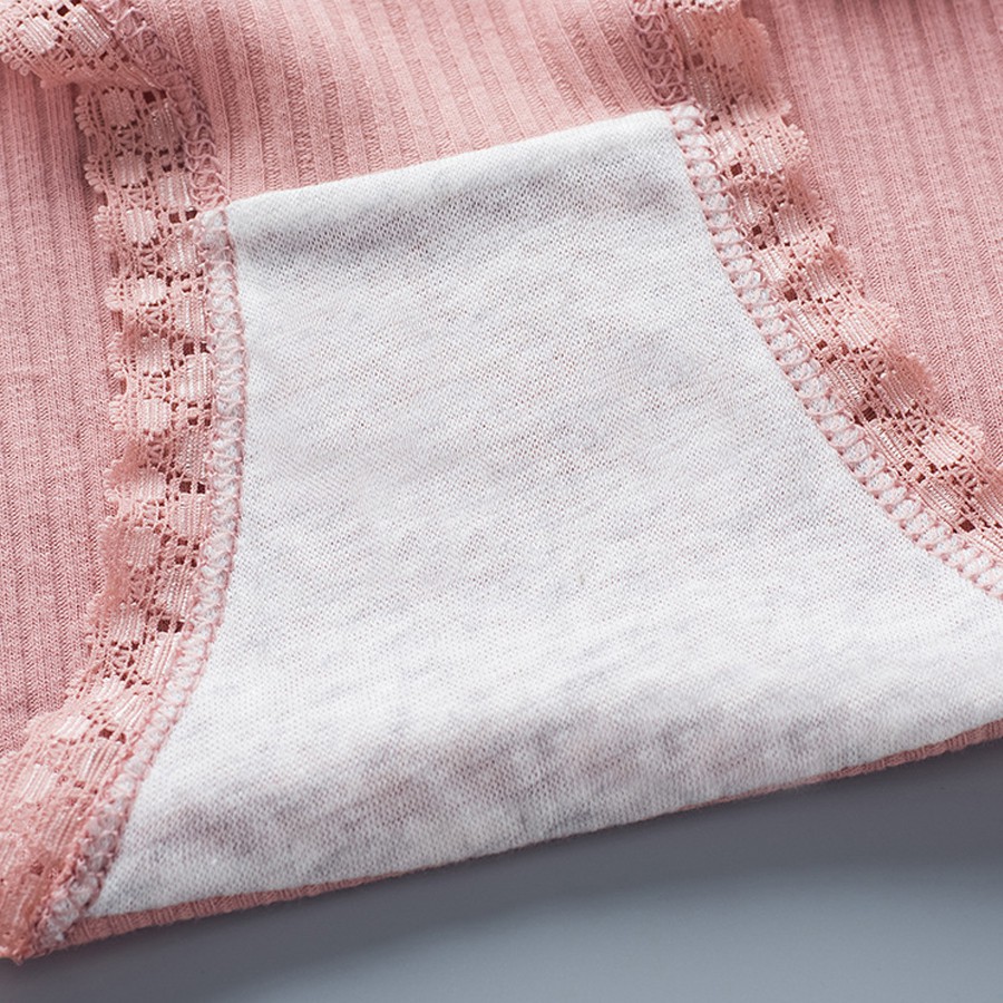 Combo 5 quần lót nữ gân tăm, 5 màu, chất liệu cotton thấm hút mồ hô