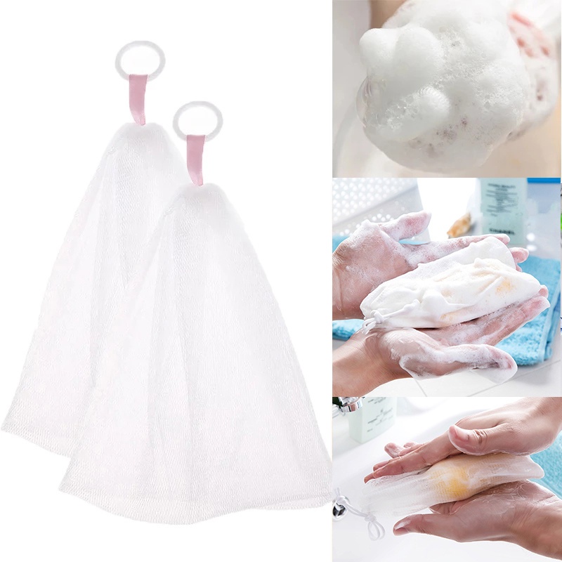 1 Túi Lưới Đựng Xà Phòng Tạo Bọt Tiện Dụng Cho Phòng Tắm