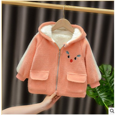 áo khoác dạ lót lông dày ấm cho bé gái 2021