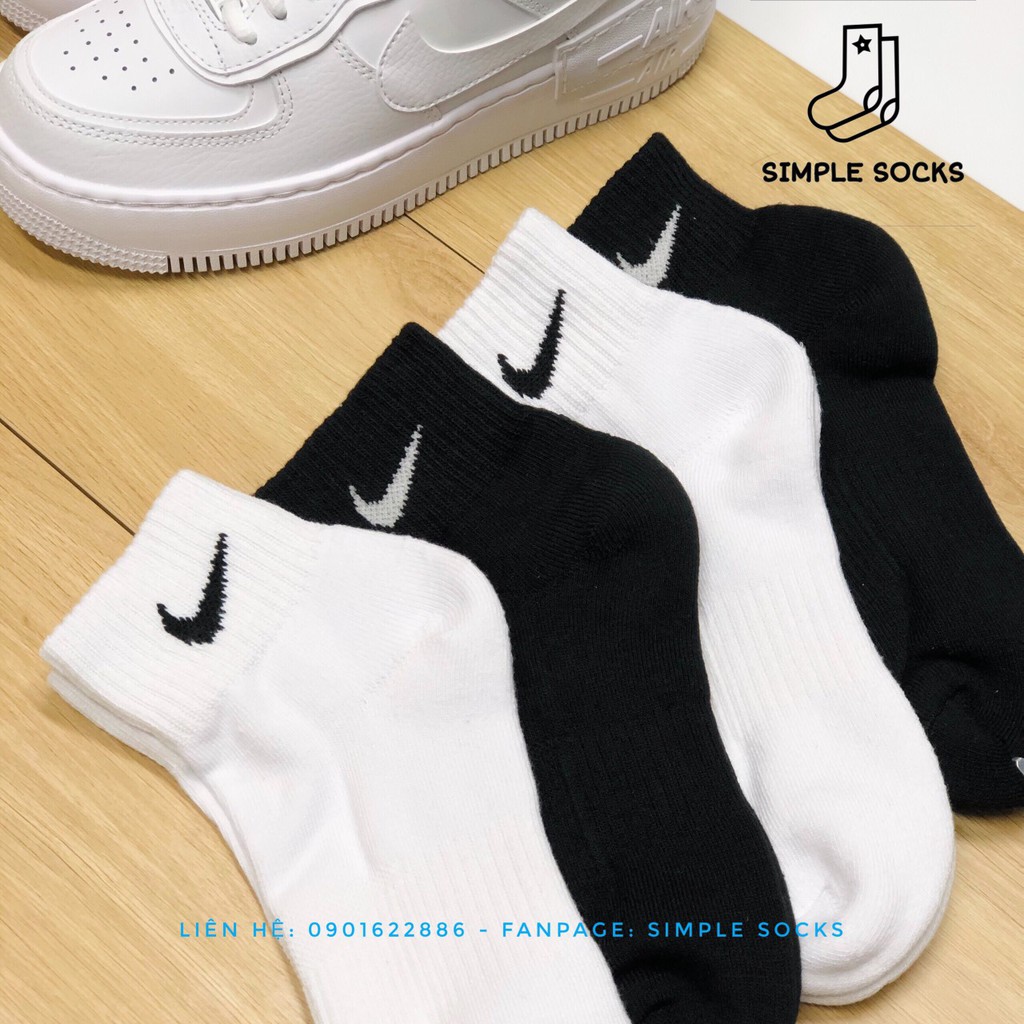 Vớ Nike Cổ Lửng 💖FREESHIP💖 Tất Nam Nữ Unisex Chính Hãng - Chất Dày Dặn Cao Cấp Chống Hôi Chân - Đen Trắng Xám