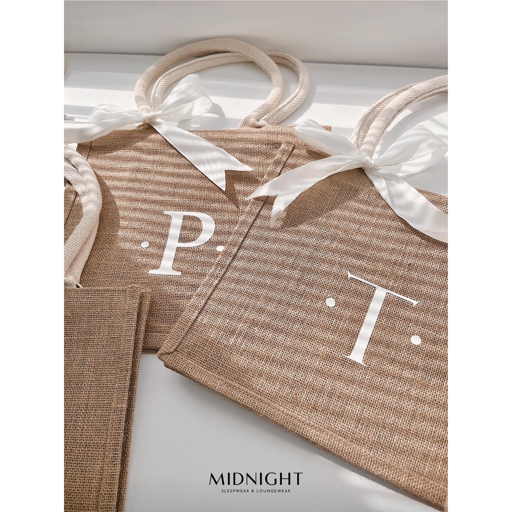 Túi cói in tên - Midnight Sleepwear