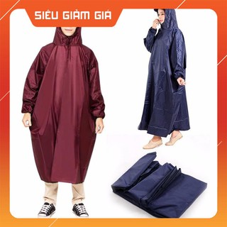 Aó mưa bít không xẻ tà, áo mưa bít vải dù siêu nhẹ