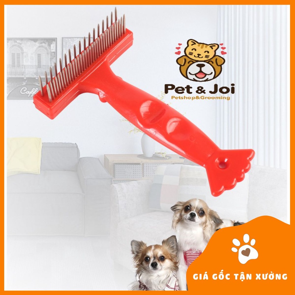 Lược bồ cào 2 hàng đinh ,Lược Bồ Cào Chải Lông Gỡ Rối - PET&amp;JOI