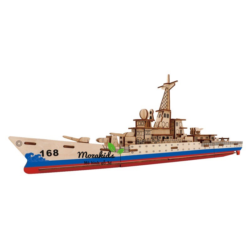 Đồ chơi lắp ráp gỗ 3D Mô hình Tàu Tuần Dương Laser