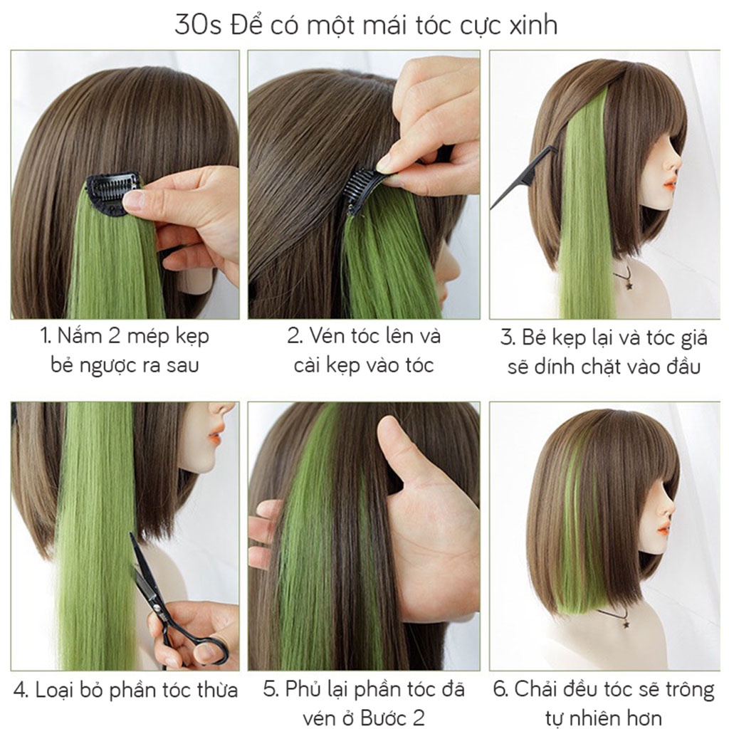 Tóc Giả Kẹp Highlight Xoăn 55cm Phong Cách Hàn Quốc, Tóc giả Light Xoăn Nhiều Màu Cá Tính Cho Nữ TG2