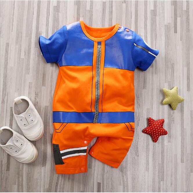 SUGE Bộ Áo Liền Quần Tay Ngắn In Hoạt Hình Naruto Dễ Thương Thời Trang Mùa Hè Cho Bé Sơ Sinh