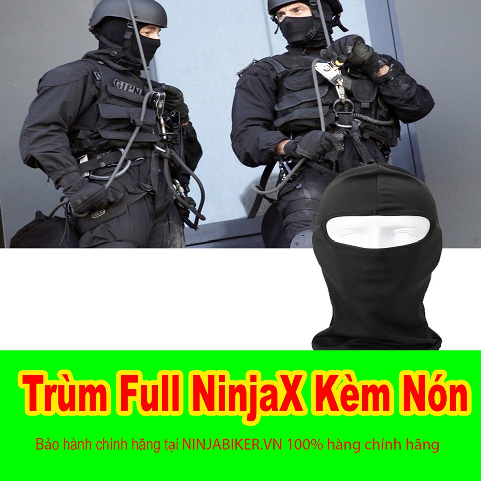 NÓn bảo hiểm AGU Xanh lá 46 + free 1 mũ trùm đầu ninja đen+ túi đựng