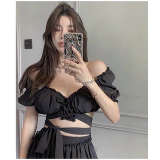 áo thun croptop nơ lưng xinh