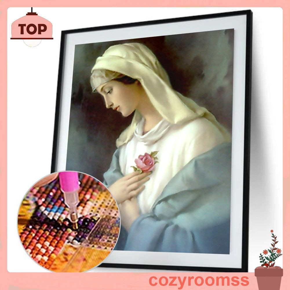 Tranh Đính Đá Tự Làm Hình Đức Mẹ Mary