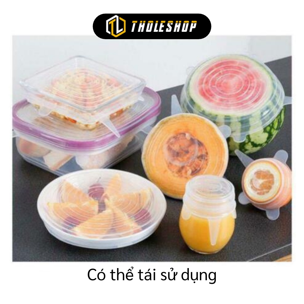Nắp Đậy Thực Phẩm - Bộ 6 Miếng Silicon Bọc Thực Phẩm, Màng Bọc Bảo Quản Thức Ăn 4167