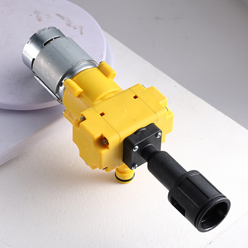 Mô tơ bơm nước máy rửa xe dùng pin loại đầu gài động cơ 755 có chổi than, công suất 150W bơm piston đẩy - BH 3 tháng