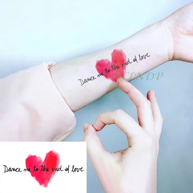 Hình xăm tatoo trái tim chữ H07. Xăm dán tatoo mini tạm thời, size &lt;10x6cm