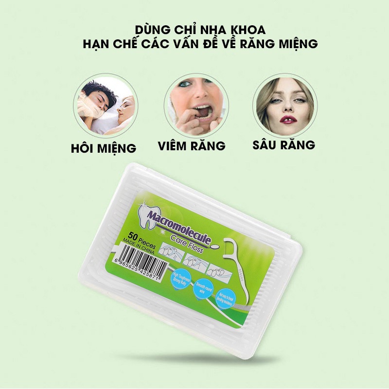 chỉ nha khoa bảo vệ răng miệng chống sâu răng  chống kẽ răng thưa hộp đựng 50 chiếc sạch sẽ  shop GDAH CNKH